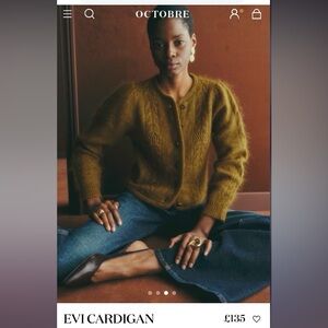 Sezane Evi Cardigan in Olive Green Sz XS/S